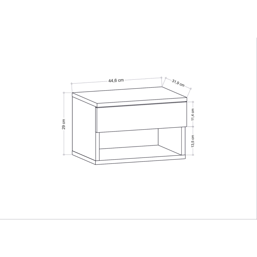Mesita de noche VETRA blanca
