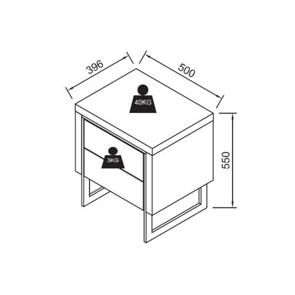 Mesita de noche ZARINE roble