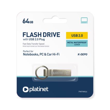 Metal impermeable Flash Disk USB 64GB cromo mate