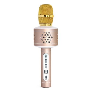 Micrófono de karaoke Bluetooth 6W/5V 1500 mAh dorado