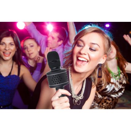 Micrófono de karaoke Bluetooth 6W/5V 1500 mAh negro