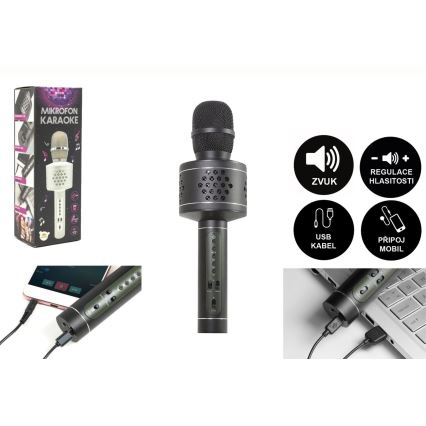 Micrófono de karaoke Bluetooth 6W/5V 1500 mAh negro