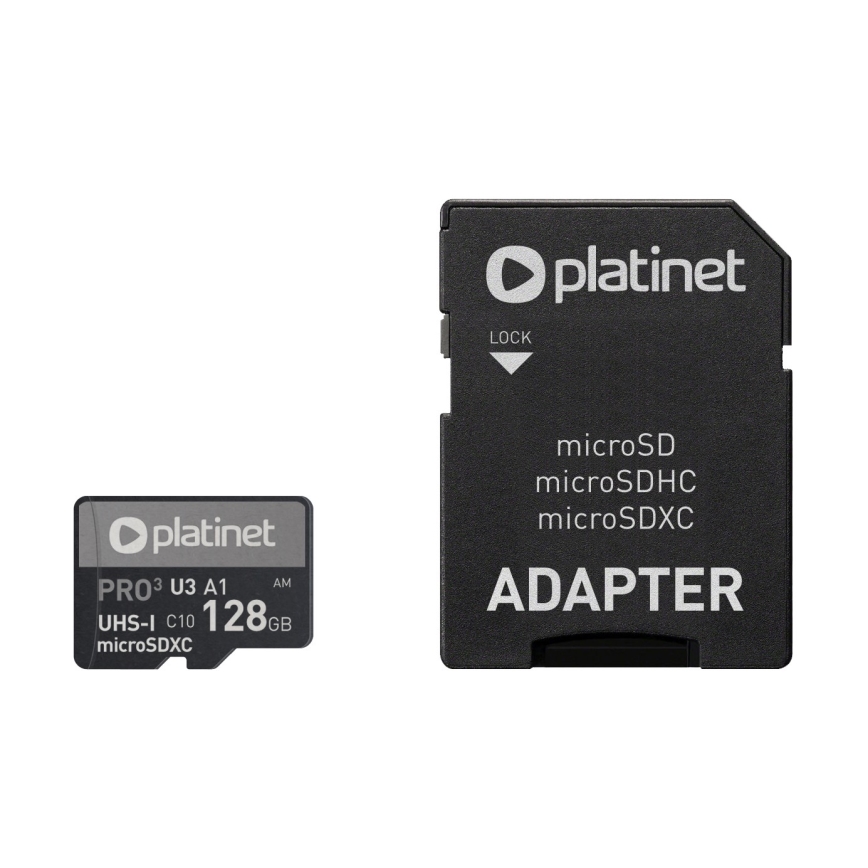 MicroSDXC 128GB U3 Pro A1 90MB/s + adaptador SD
