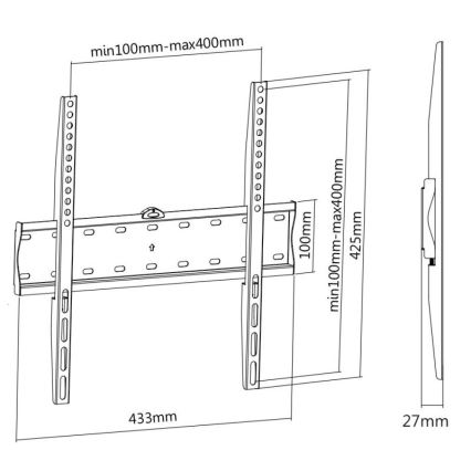 MK FLORIA MKF-17DF441 - Soporte fijo para TV de pared 65 negro