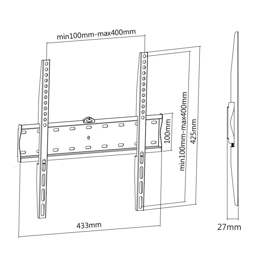 MK FLORIA MKF-17DF441 - Soporte fijo para TV de pared 65 negro