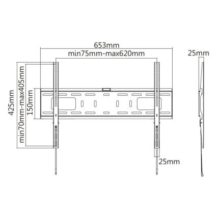 MK FLORIA MKF-17DF641 - Soporte fijo para TV de pared 80" negro