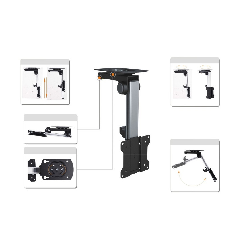 MK FLORIA MKF-17DS220 - Soporte de techo para TV de 46 negro