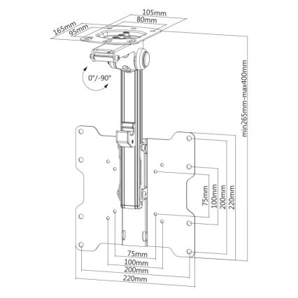 MK FLORIA MKF-17DS220 - Soporte de techo para TV de 46 negro