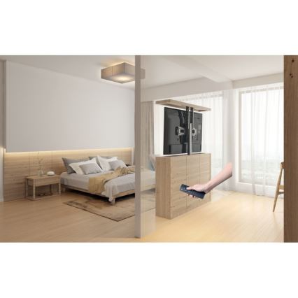 MK FLORIA MKF-19DM648 - Soporte de pie para TV 37-65 negro SCHUKO + control remoto