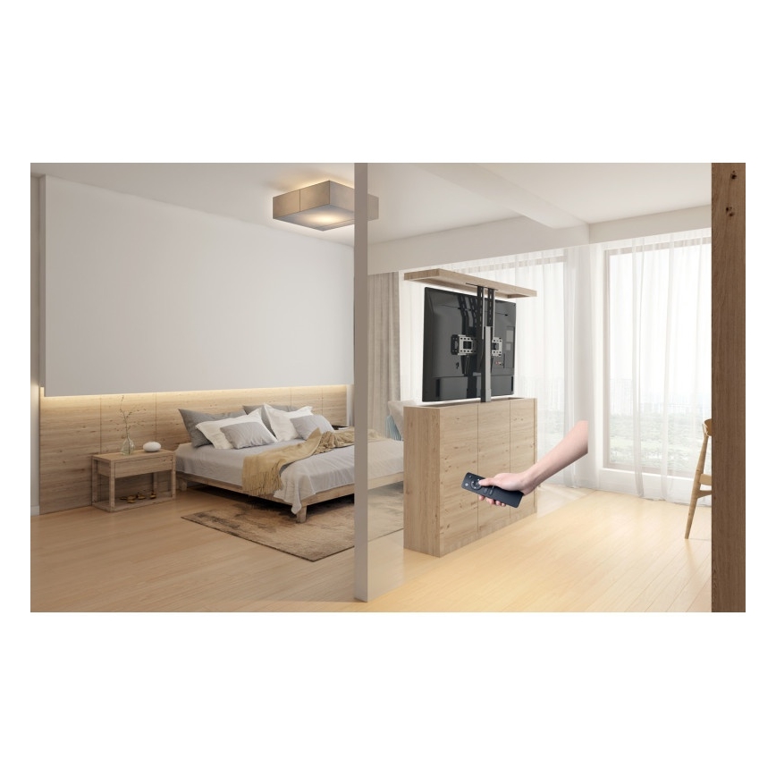 MK FLORIA MKF-19DM648 - Soporte de pie para TV 37-65 negro SCHUKO + control remoto