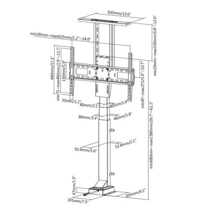 MK FLORIA MKF-19DM648 - Soporte de suelo para TV de 37-65 negro + mando a distancia