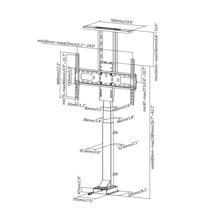 MK FLORIA MKF-19DM648 - Soporte de suelo para TV de 37-65 negro + mando a distancia