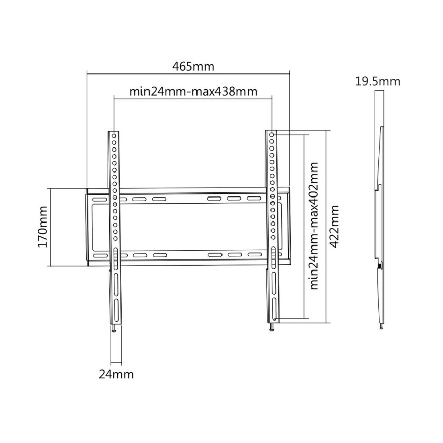 MK FLORIA MKF-20DF447 - Soporte fijo de pared para TV de 65 negro