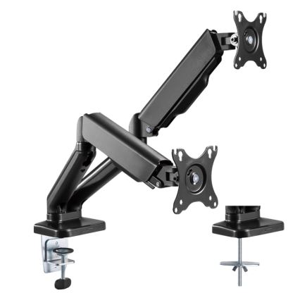 MK FLORIA MKF-21DP113S2 - Soporte ajustable para dos monitores de 32 negro