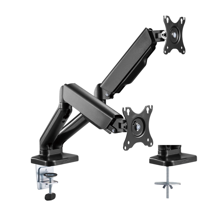 MK FLORIA MKF-21DP113S2 - Soporte ajustable para dos monitores de 32 negro