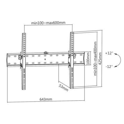MK FLORIA MKF-23DN640 - Soporte de pared plegable para TV 80" negro