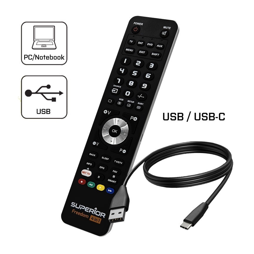 MK FLORIA Superior FREEDOM 4en1 USB - Mando a distancia 4en1 USB 2xAAA