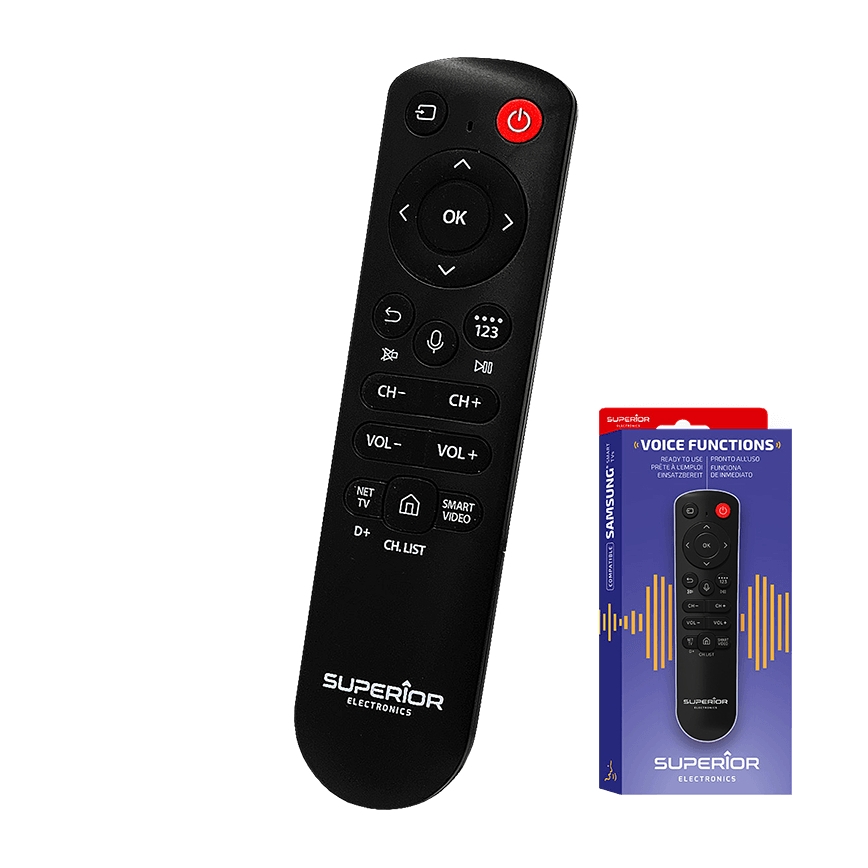 MK FLORIA Superior Samsung Voice - Mando a distancia de repuesto para televisor Samsung, 2x pilas AAA