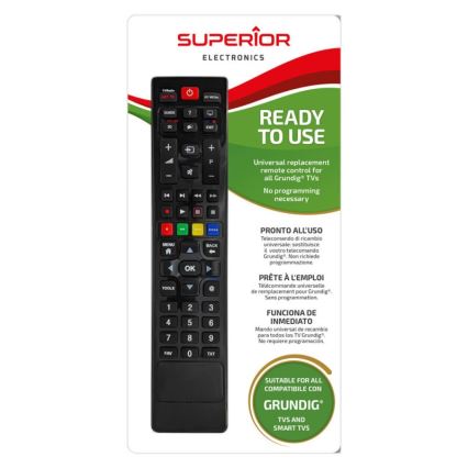 MK FLORIA Superior RC UNI TV Grundig - Mando a distancia de repuesto para TV marca Grundig 2xAAA