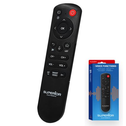 MK FLORIA Superior RC UNI TV LG VOICE - Mando a distancia de repuesto para televisores de la marca LG, alimentado por 2 pilas AAA