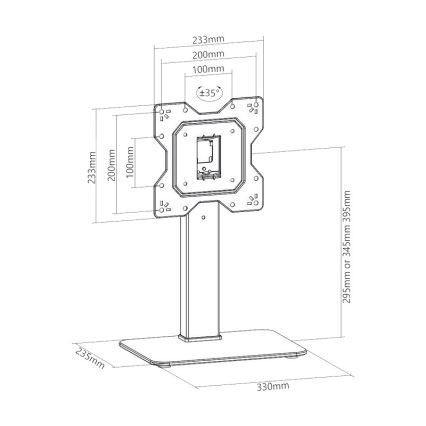 MK FLORIA Superior SUPSTV019 - Soporte de pie para televisores de 23 a 43 negro