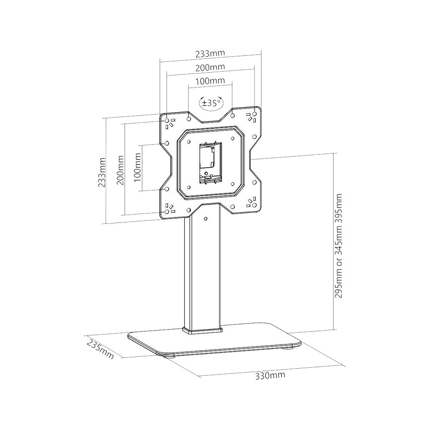 MK FLORIA Superior SUPSTV019 - Soporte de pie para televisores de 23 a 43 negro