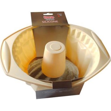 Molde de silicona para bizcocho tipo bundt TORO color crema