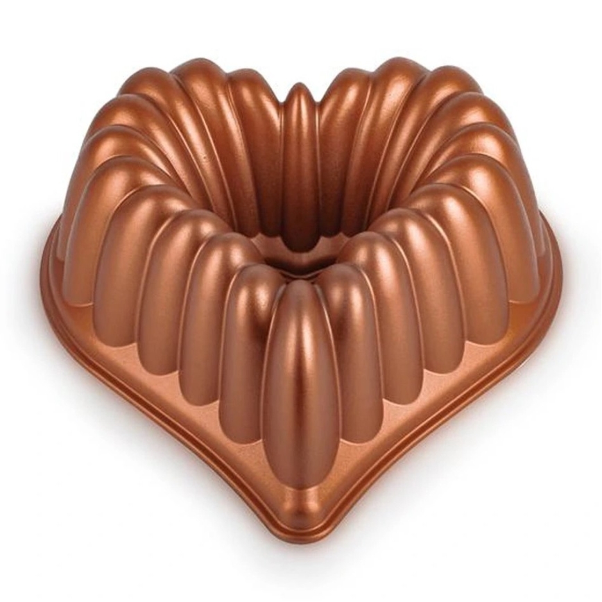 Molde para bizcocho tipo bundt KITCHISIMO en forma de corazón/acabado cobre