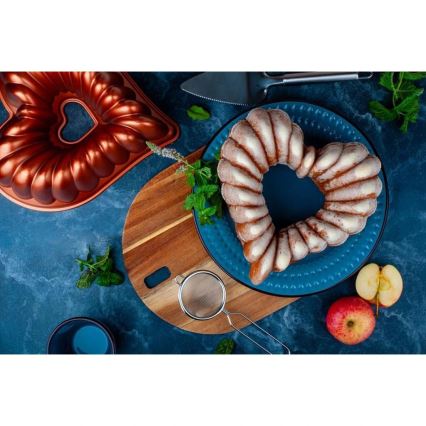 Molde para bizcocho tipo bundt KITCHISIMO en forma de corazón/acabado cobre