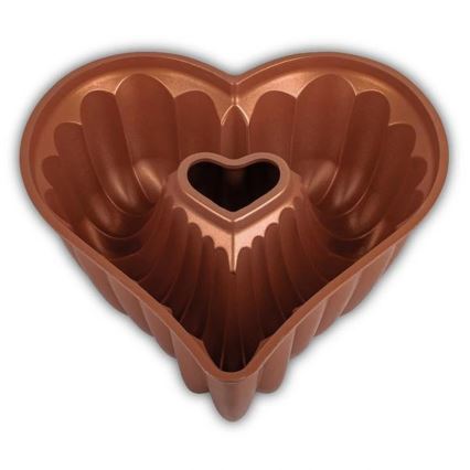 Molde para bizcocho tipo bundt KITCHISIMO en forma de corazón/acabado cobre