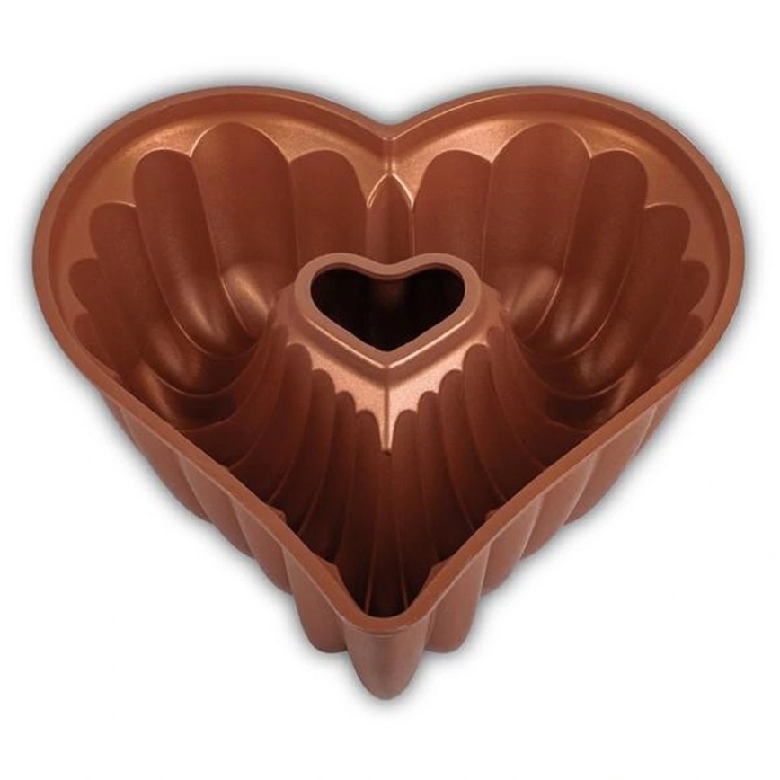 Molde para bizcocho tipo bundt KITCHISIMO en forma de corazón/acabado cobre