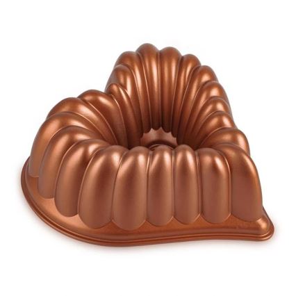 Molde para bizcocho tipo bundt KITCHISIMO en forma de corazón/acabado cobre
