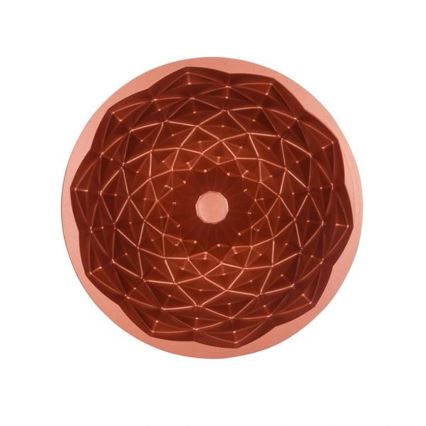 Molde para bundt KITCHISIMO 24 cm — diseño diamante, acabado en cobre