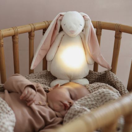 Moonie - Compañero de acurrucamiento con melodía y luz - conejito crema