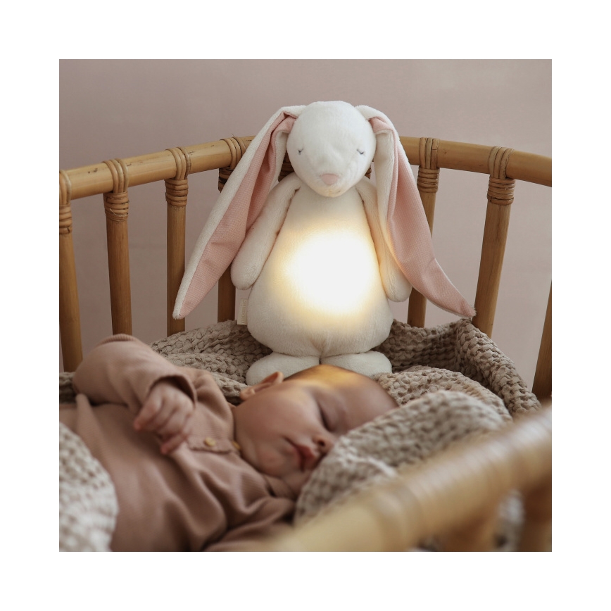Moonie - Compañero de acurrucamiento con melodía y luz - conejito crema