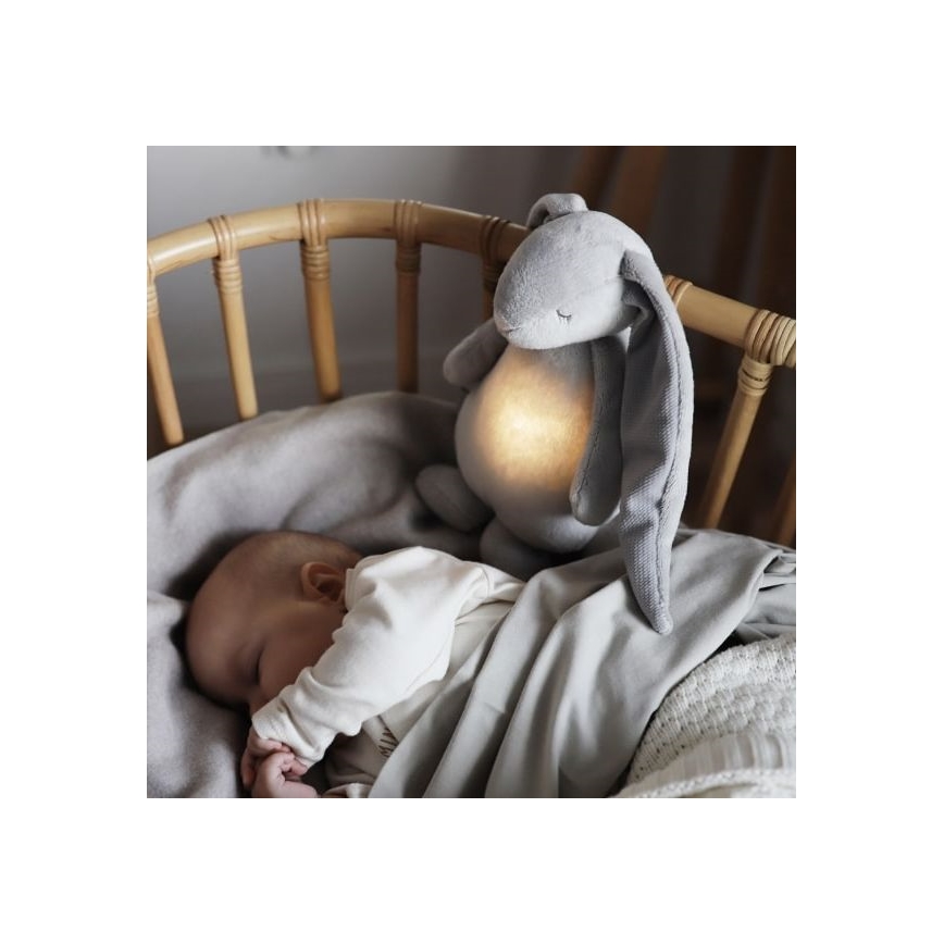Moonie - Lámpara de mesa infantil conejito plata