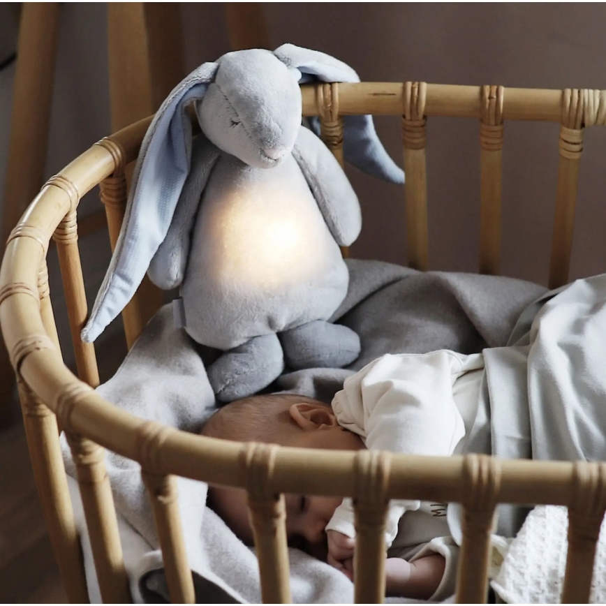 Moonie - Lámpara de mesa infantil conejito plata