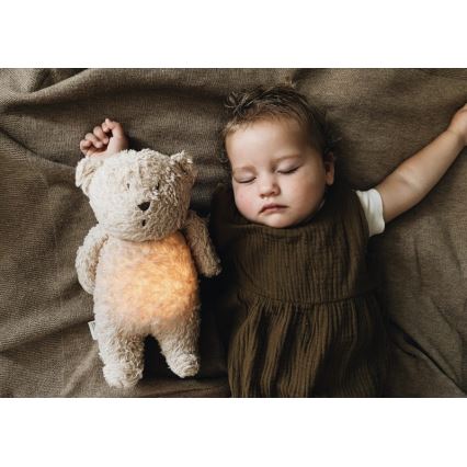 Moonie - Pelele con melodía y luz, pequeño oso de miel orgánica natural