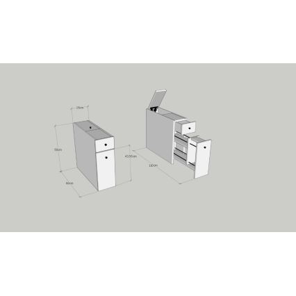 Mueble de baño CALENCIA 55x60 cm antracita