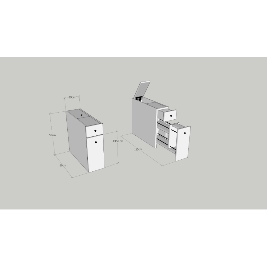 Mueble de baño CALENCIA 55x60 cm antracita