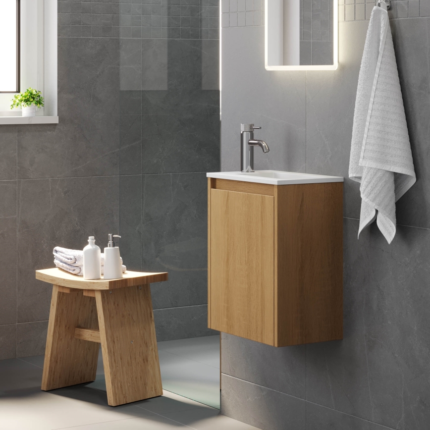 Mueble de baño COMO con lavabo, 40 cm, roble