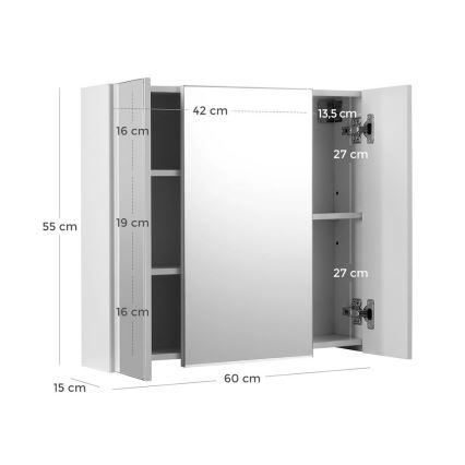Mueble de baño con espejo SKY blanco