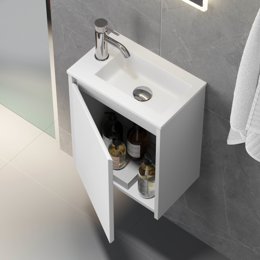 Mueble de baño con lavabo COMO 40 cm blanco mate