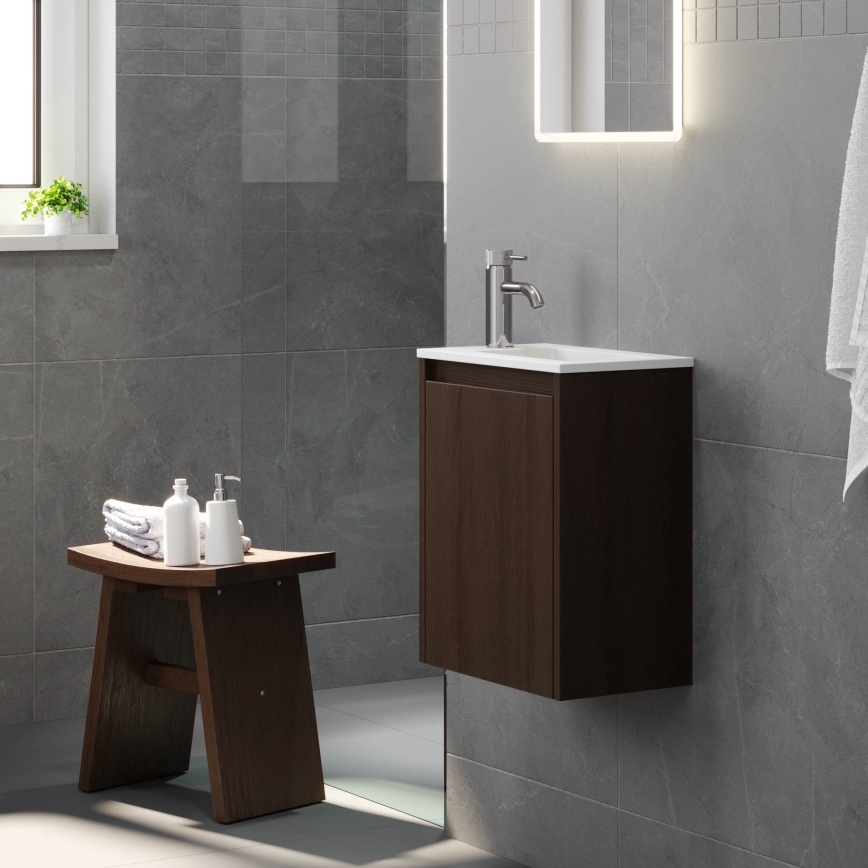 Mueble de baño con lavabo COMO 40 cm en nogal
