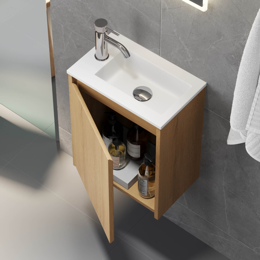 Mueble de baño con lavabo COMO 40 cm en roble