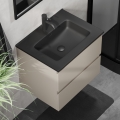 Mueble de baño con lavabo CONOR 61 cm Marakesh/negro