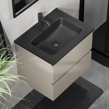 Mueble de baño con lavabo CONOR 61 cm Marakesh/negro