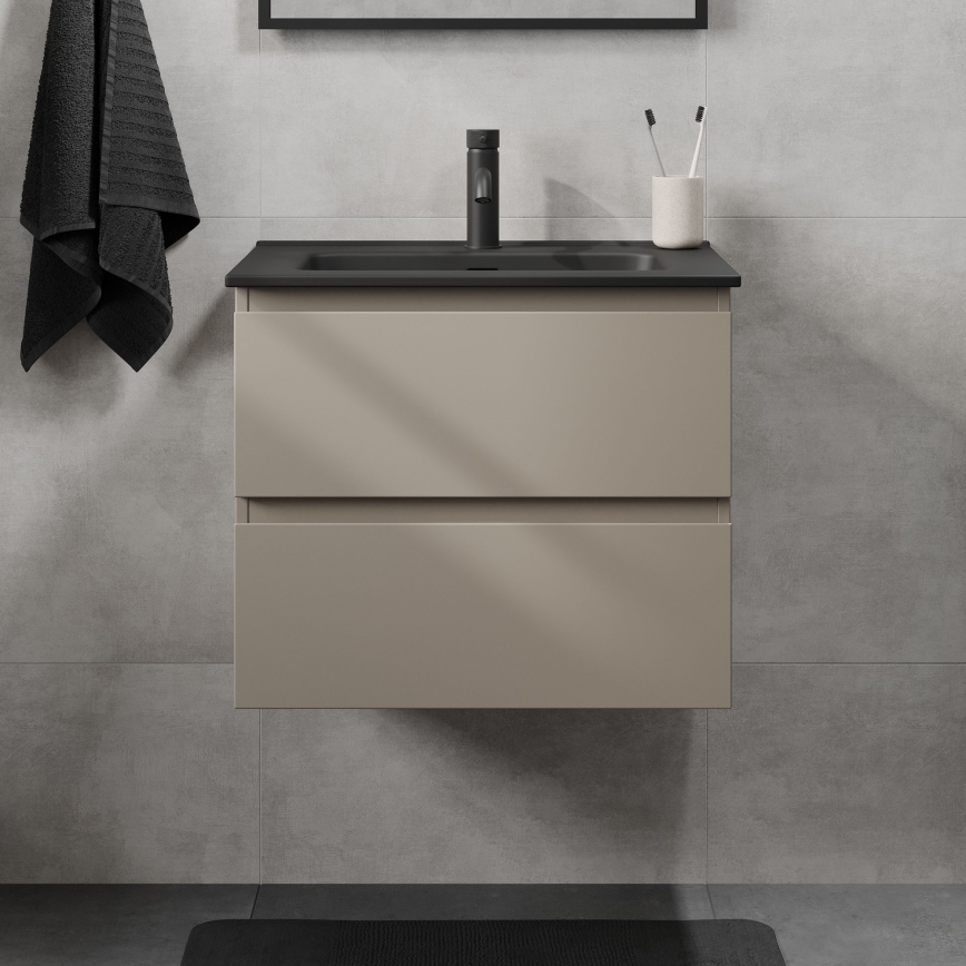Mueble de baño con lavabo CONOR 61 cm Marakesh/negro
