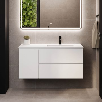 Mueble de baño con lavabo HELSINKI 115 cm derecha/blanco