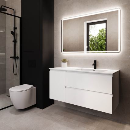 Mueble de baño con lavabo HELSINKI 115 cm derecha/blanco